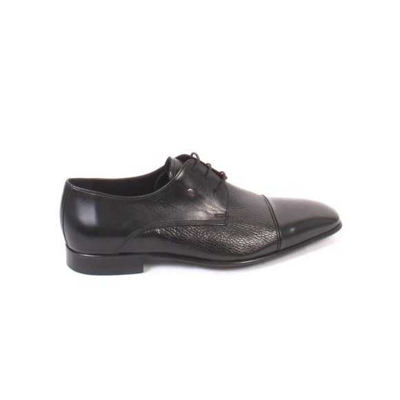 ROBERTO SERPENTINI 28402 Black Leather Lace-Up Classic Shoes